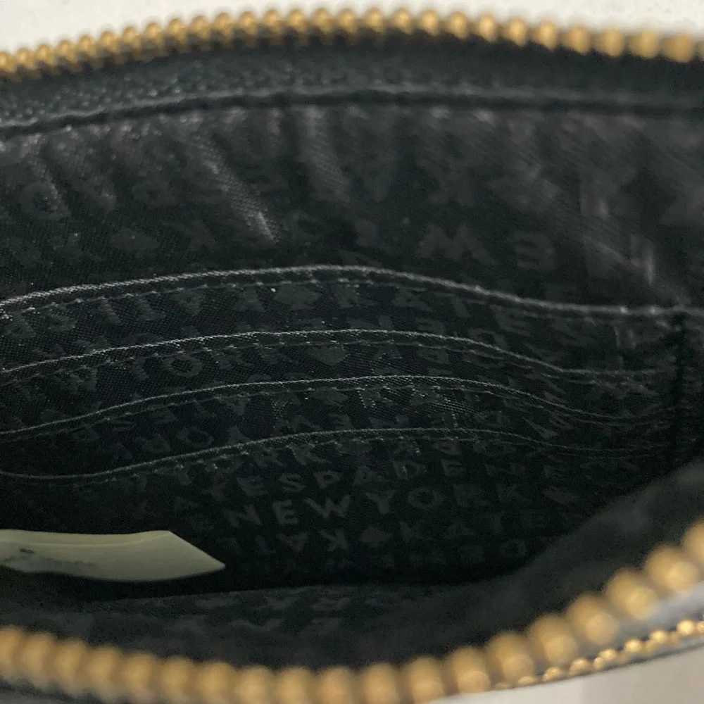 Kate Spade Laurel Way Tinie Checked Leather Wristlet, Black White, NWOT - Picture 10 of 14